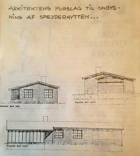 1970. BBGSpejderne. Arkitekt-forslaget til ombygningen. Gjøe-Posten oktober