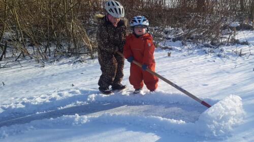 Sneskrabning på søen februar 2021
