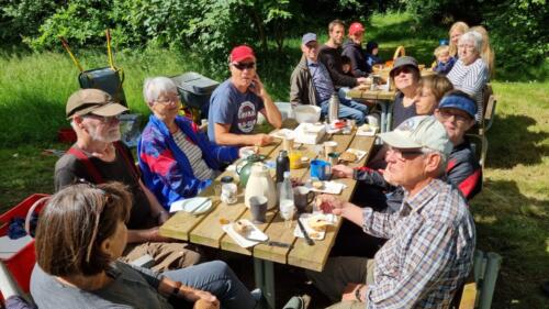 Morgenmaden på arbejdsdagen den 13. juni 2021. Vi sagde goddav til Josefine, Mathias og Ingrid