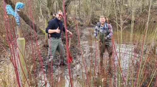 Godt igennem en del af søen