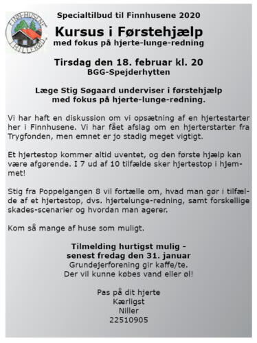 Løbesedlen Førstehjælpskursus 18_2_2020 Finnhusene